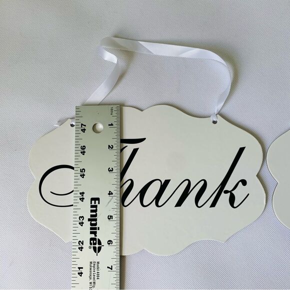 Wedding Signs Bride Groom Reversible Thank You Chair Door Photos 6.5" x 10" - Picture 4 of 4